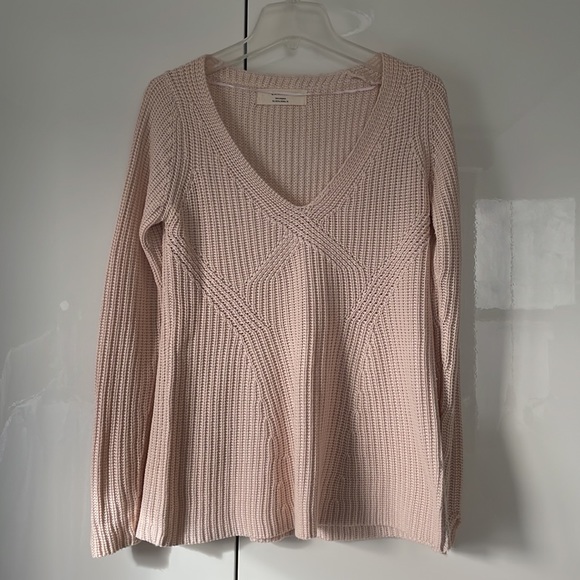 Zara V-Neck Sweater in Light Pink Size-Medium NWOT - Picture 5 of 17
